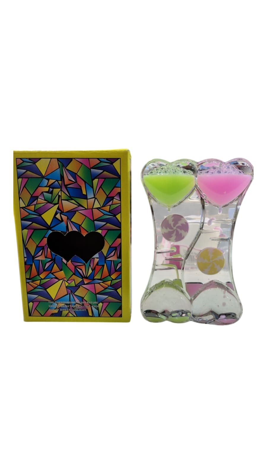 ADORNO RELOJ SENSORIAL CORAZON DOBLE