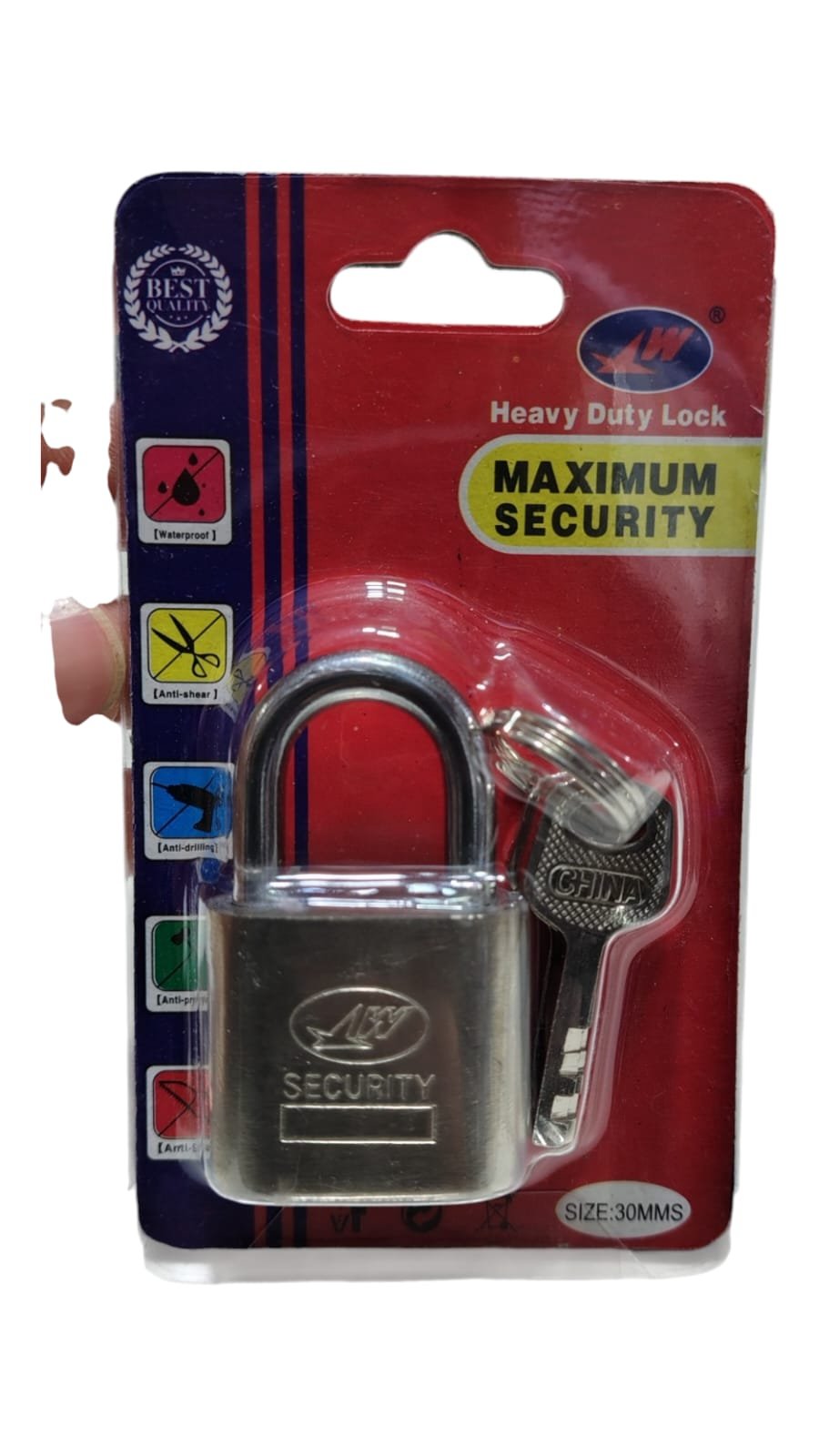 CANDADO 30 MM ACERO CORTO