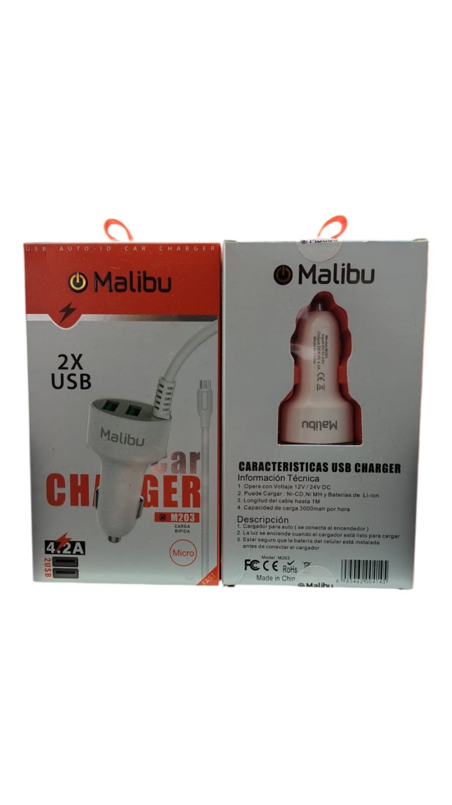 CARGADOR DE AUTO MALIBU 2 USB