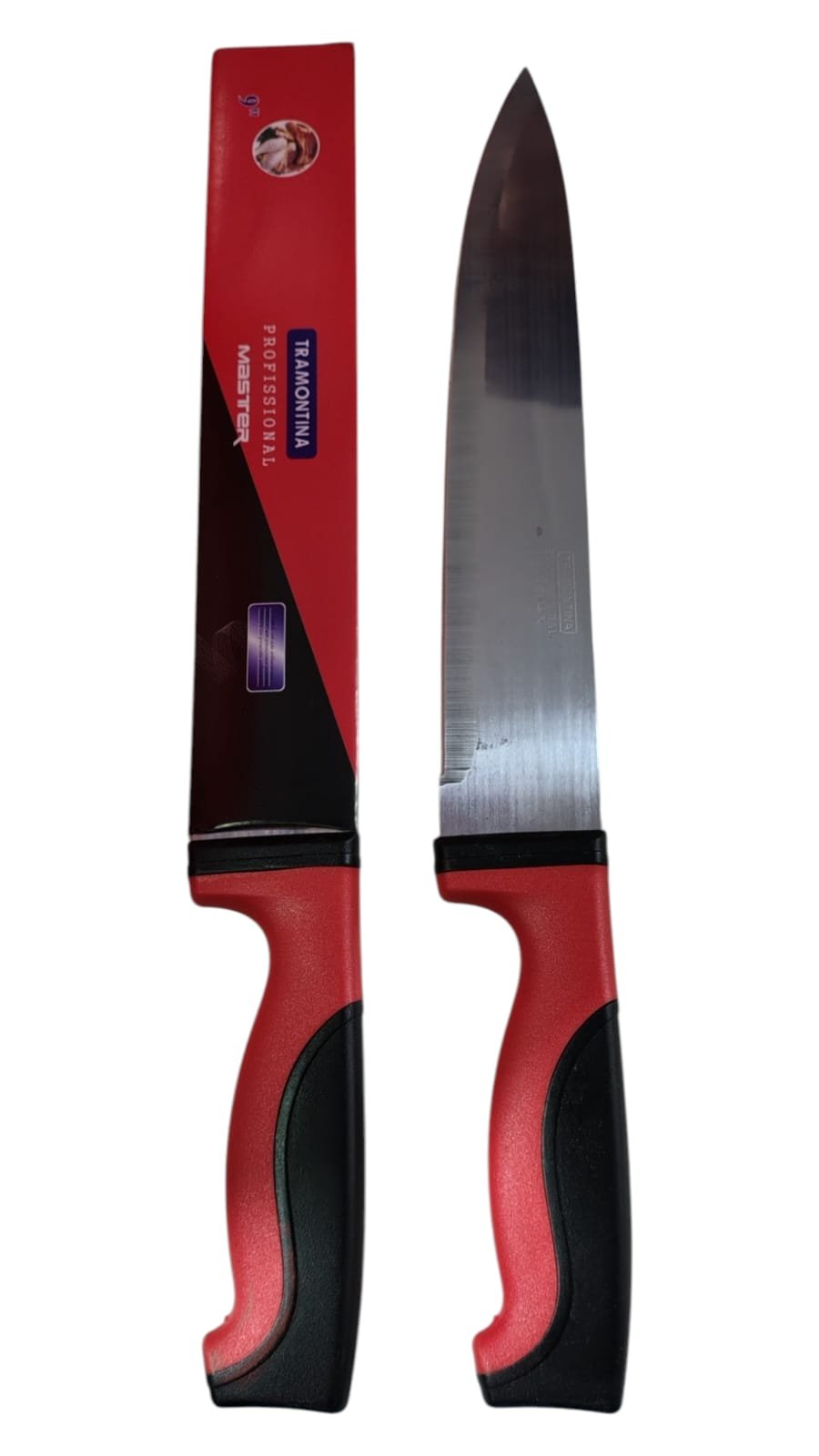 CUCHILLO N9 ROJO Y NEGRO TRAMONTINA