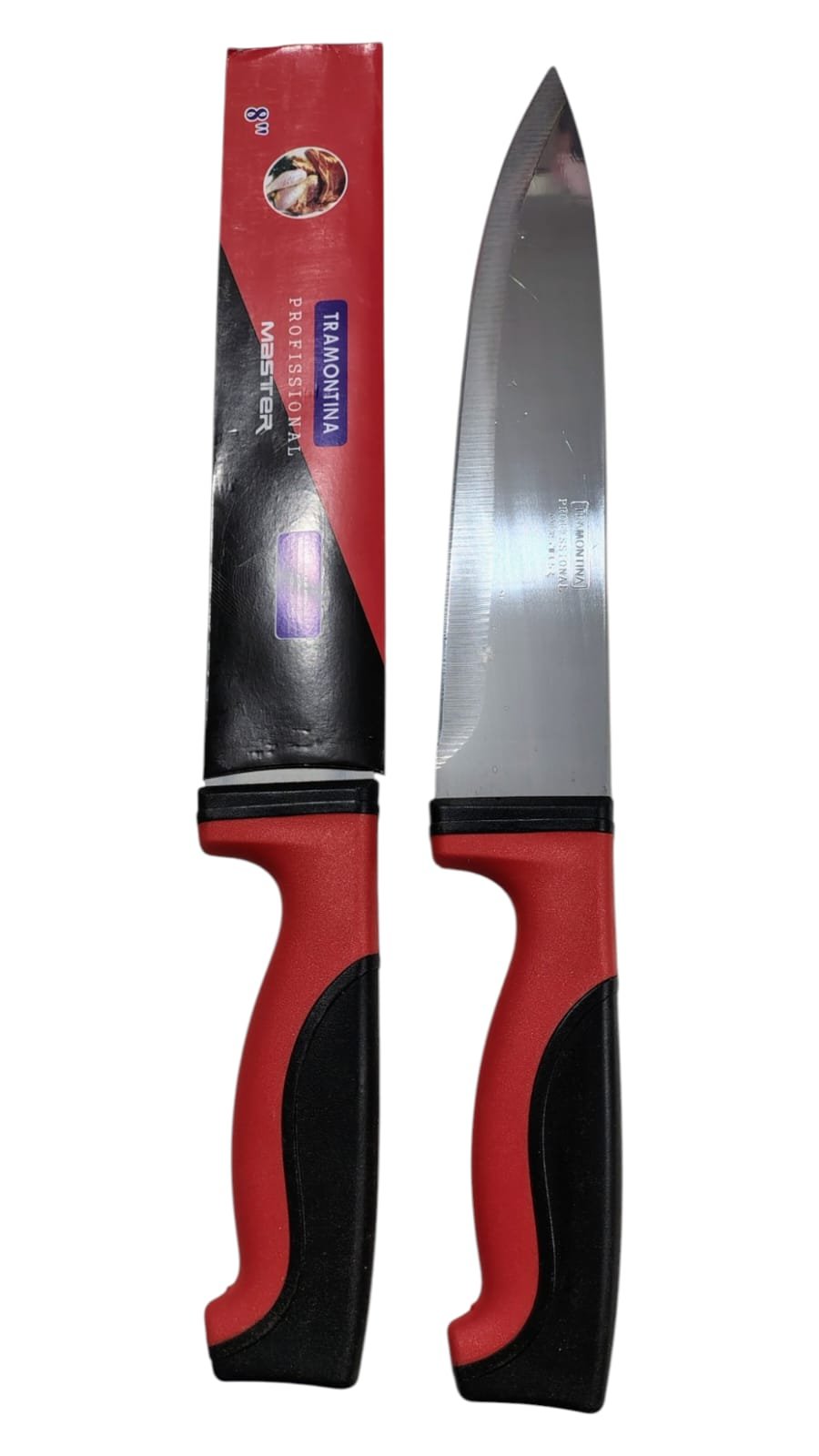 CUCHILLO N8 ROJO Y NEGRO TRAMONTINA