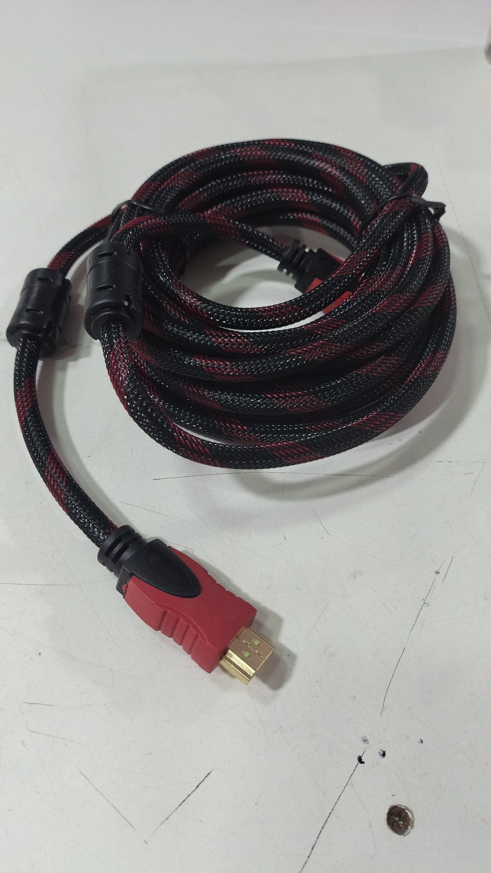 CABLE HDMI 5M ROJO Y NEGRO